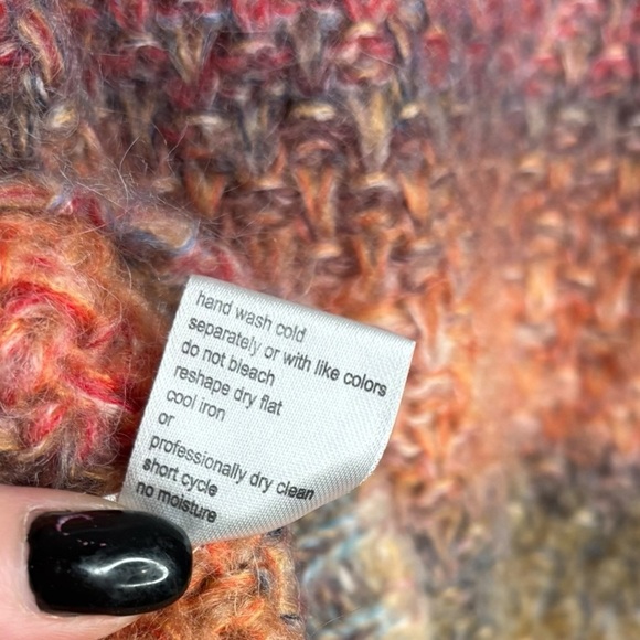 Anthropologie Elsamanda Neutral Pastel Ombré Alpaca Mohair Sweater Size Medium - Picture 7 of 10